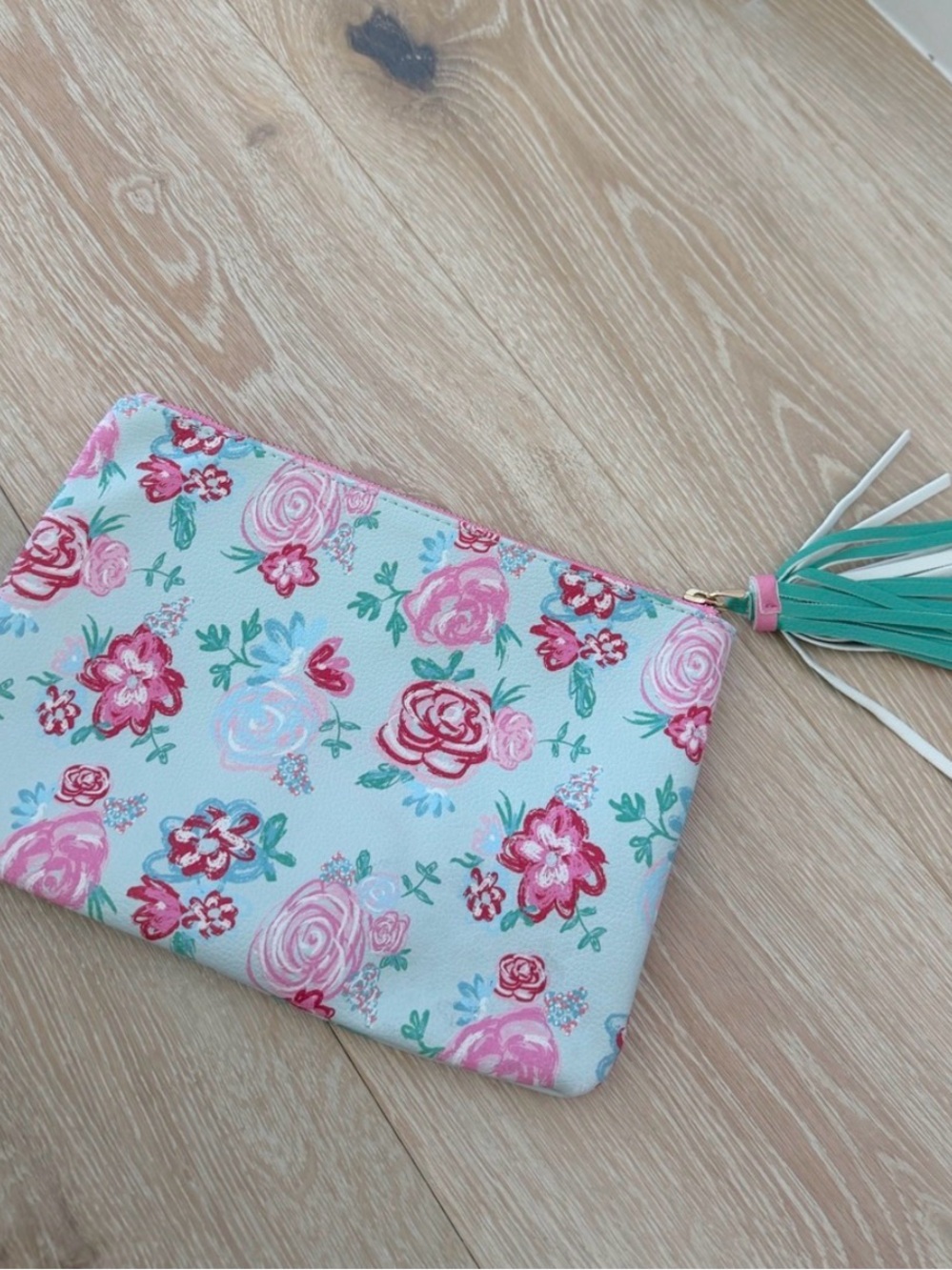 Matilda Jane Pink & Mint Floral Tassel Zip Pouch